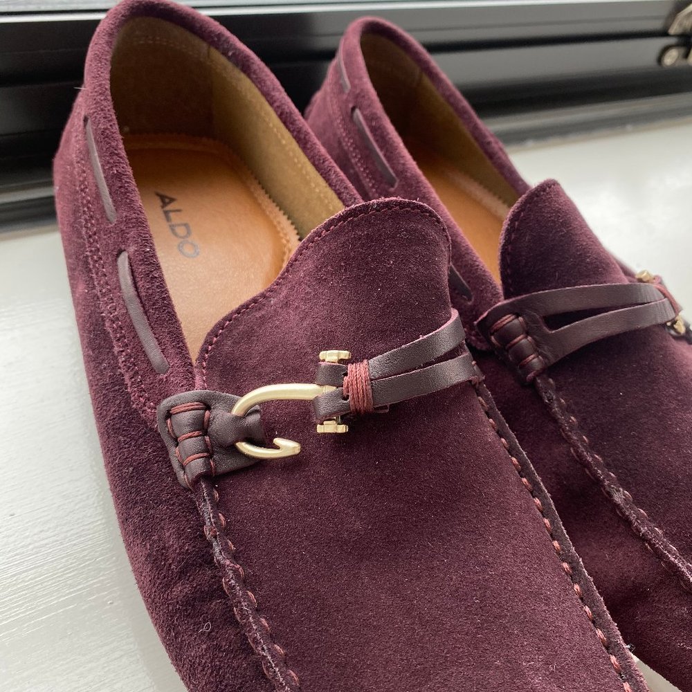 Aldo Roxbury Wine Suede Drivers